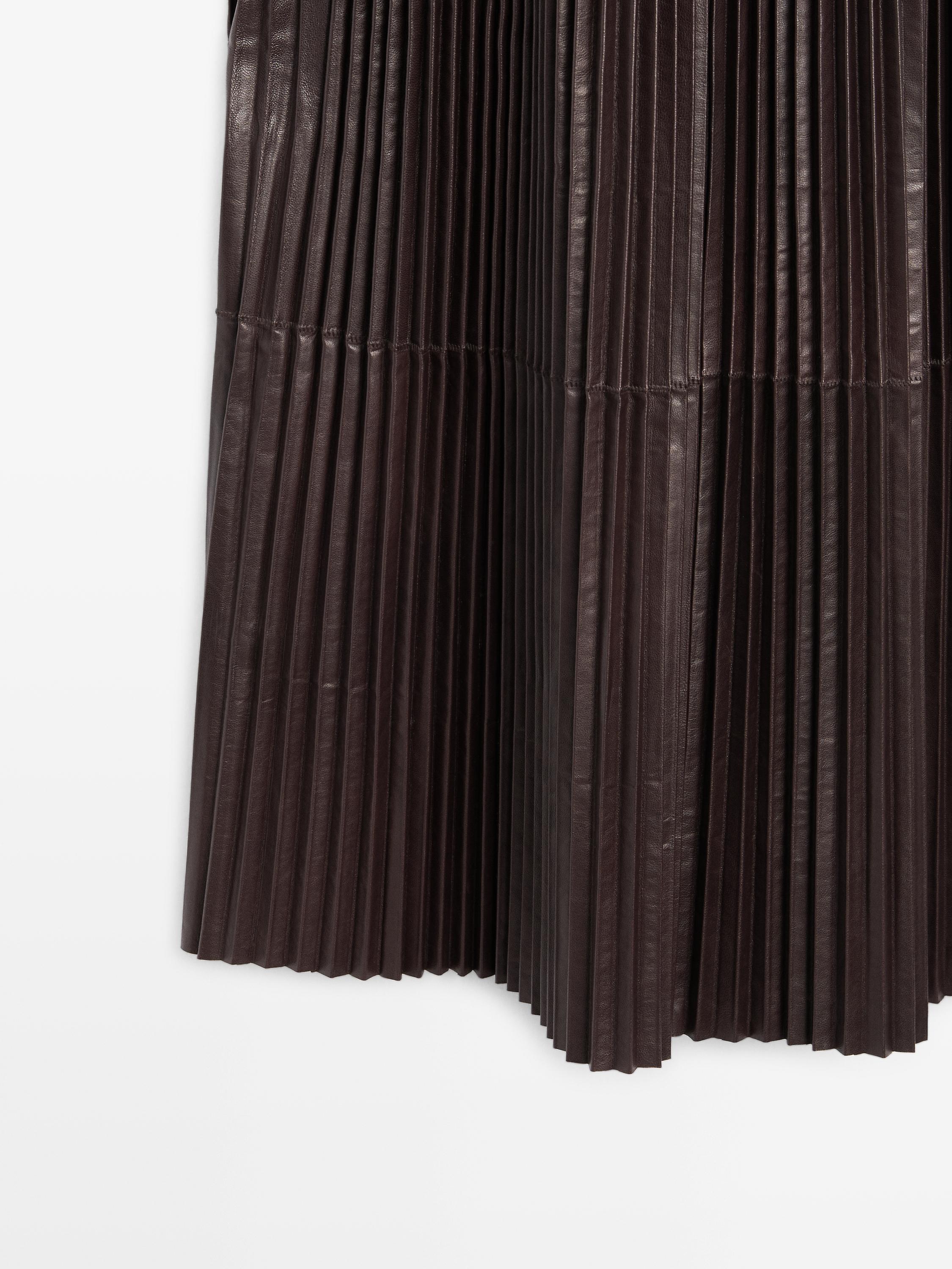 Long pleated nappa leather top - LIMITED